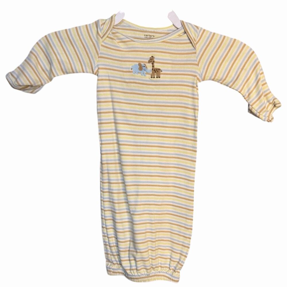 Carters Striped Sleep Sack Unisex Baby 0-3 Months Multicolor Embroidered Animals